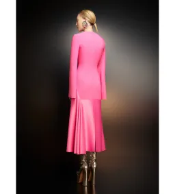 Solace London The Gaia Midi Dress in Pink Size AU 12 for rent on The Volte - image 2