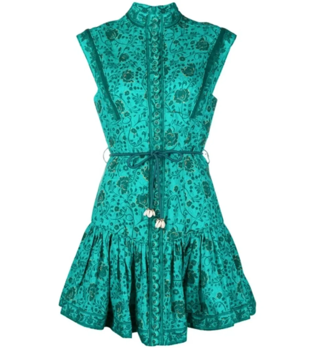 Zimmermann Lulu Panelled Floral Flip Dress In Green Size 0/Au 8 - Image 2