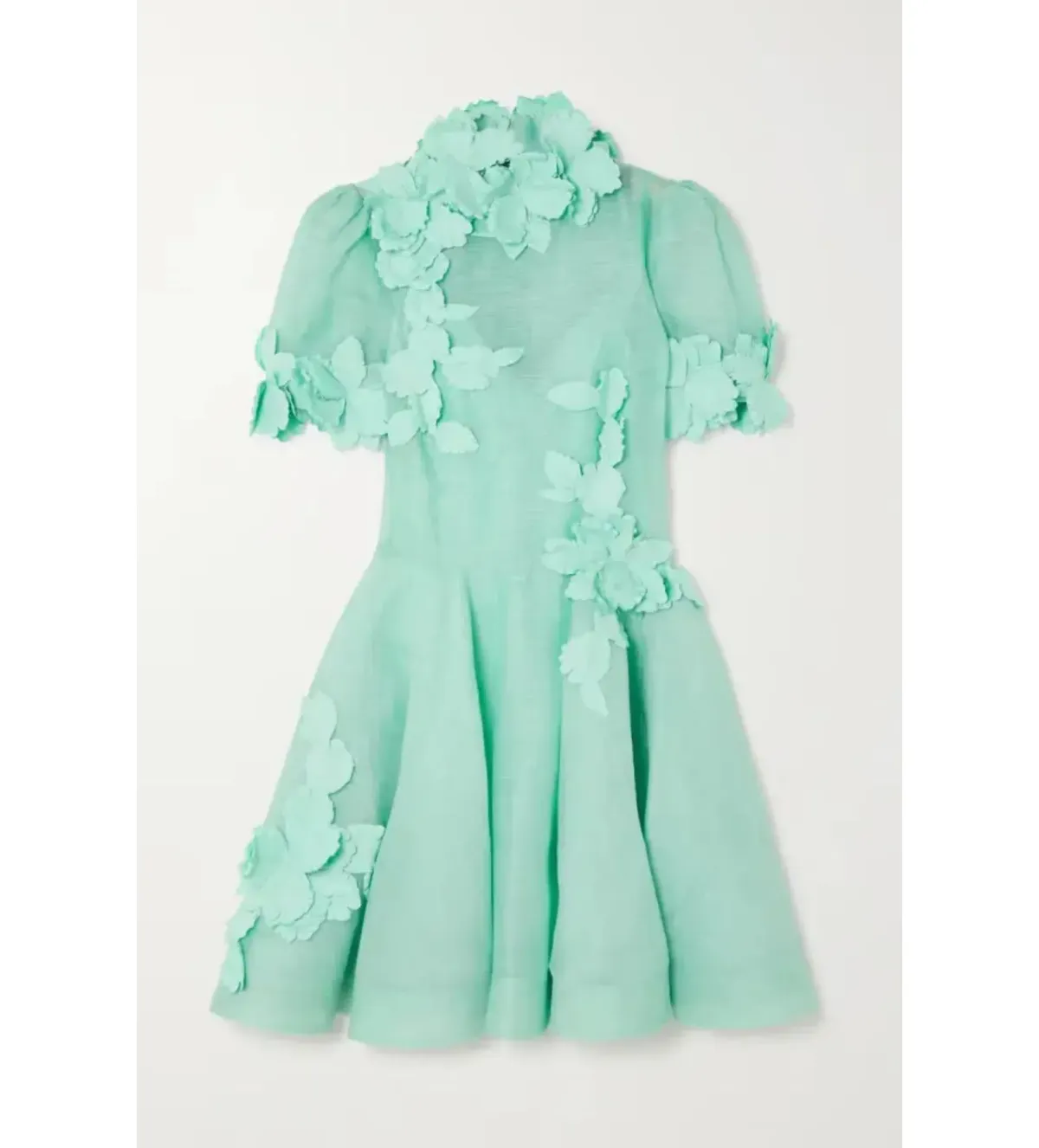 Zimmermann High Tide Lift Off Flower Mini Dress Mint Size 2/Au 12 - Image 2