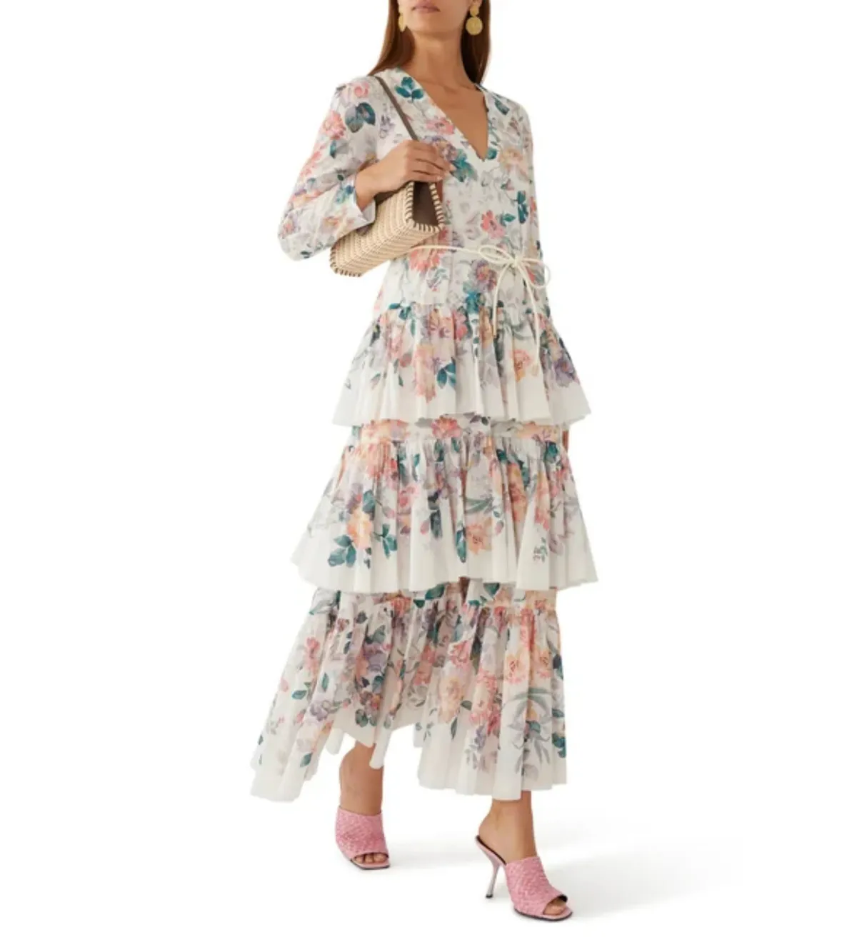 Zimmermann Acacia Tiered Maxi Dress Mult Size 1/Au 10 for rent on The Volte - main image