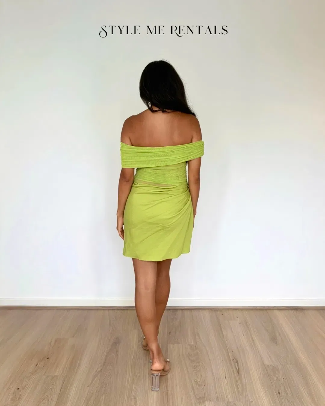 Benni Nico Off Shoulder Mini Dress Apple Size 6 for rent on The Volte - main image