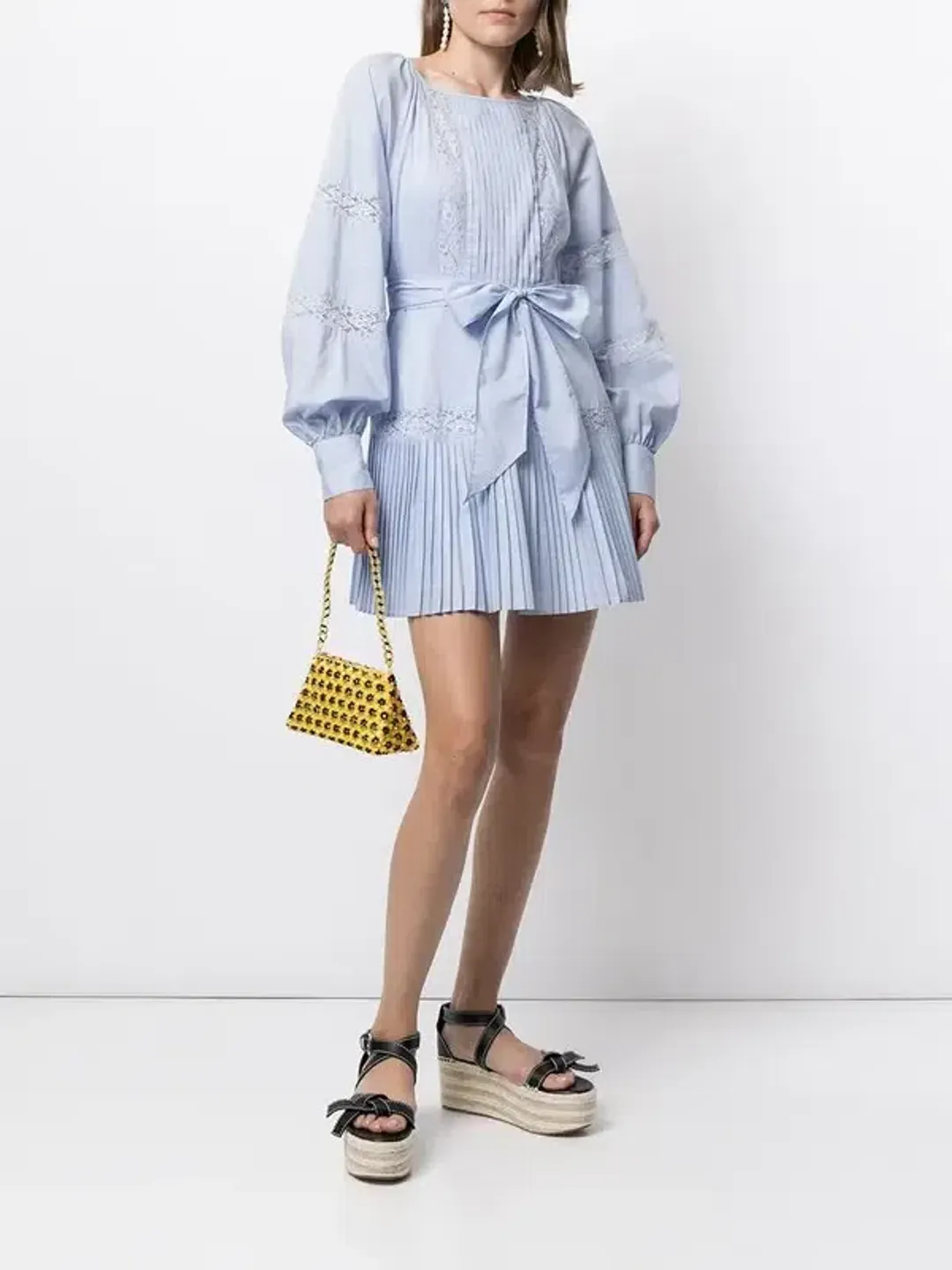 Alice McCall Blissful Song Mini Dress in Sky Blue Size S / AU 8 for rent on The Volte - main image