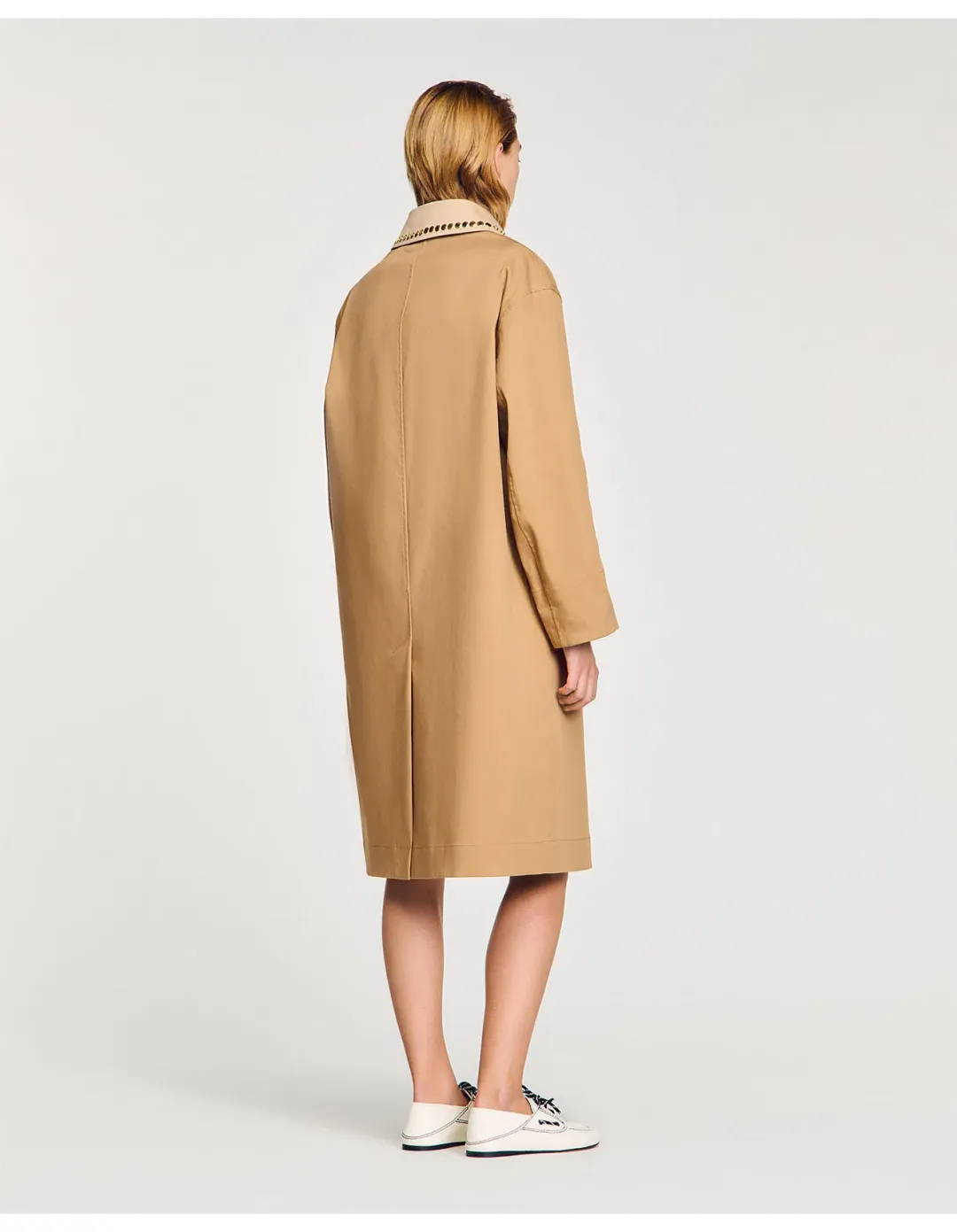 Sandro Paris Diderot Trench Coat Camel Size AU 10 for rent on The Volte - main image