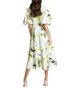 Aje Zest Midi Dress Tropical Lime Print Size AU 12 for rent on The Volte - image 4