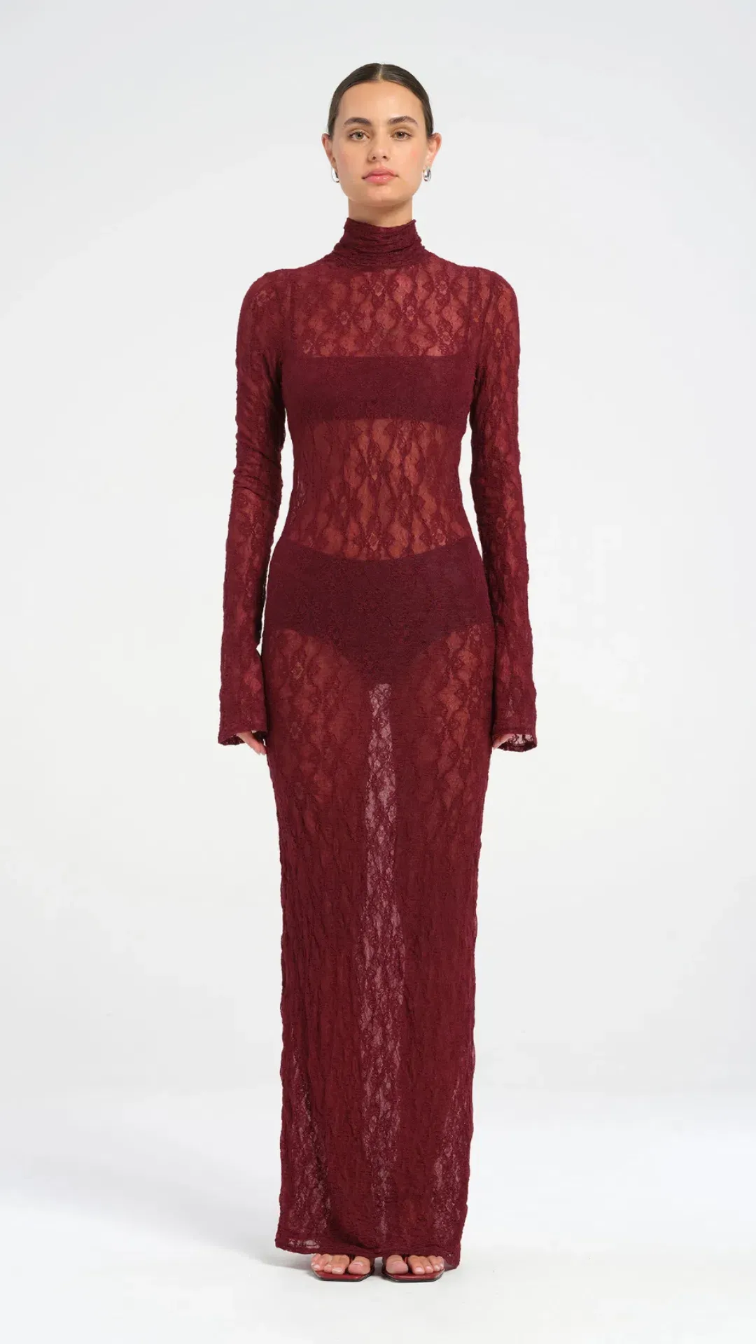 Benni Dante Maxi Dress in Maroon Size 8 for rent on The Volte - main image