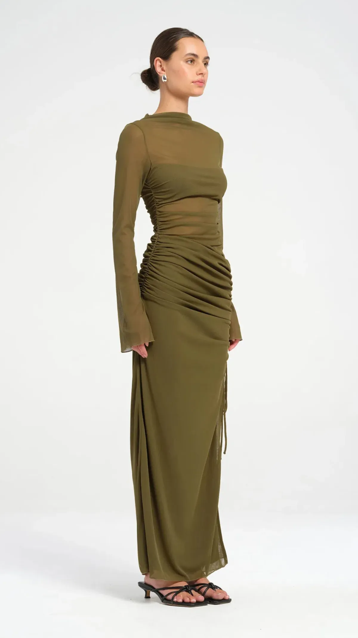 Benni Mable Maxi Dress in Khaki Size 8 - Image 2