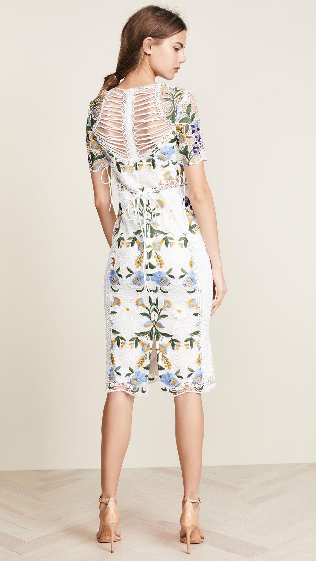 Thurley Vasette Lace Midi Dress Print Size 6 - Image 2