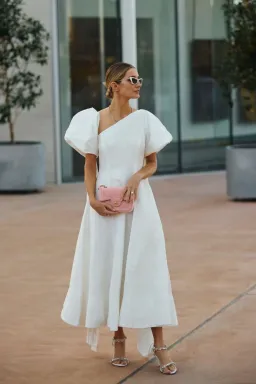 Aje Arista Tulip Sleeve Midi Dress Ivory Size AU 16 for rent on The Volte - image 8