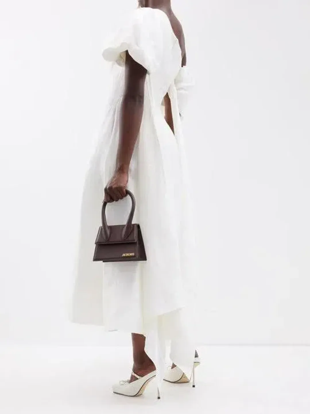 Aje Arista Tulip Sleeve Midi Dress Ivory Size AU 16 for rent on The Volte - main image
