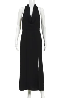 Rodeo Show Cowl Neck Front Split Gown Black Size 12 for rent on The Volte - image 1