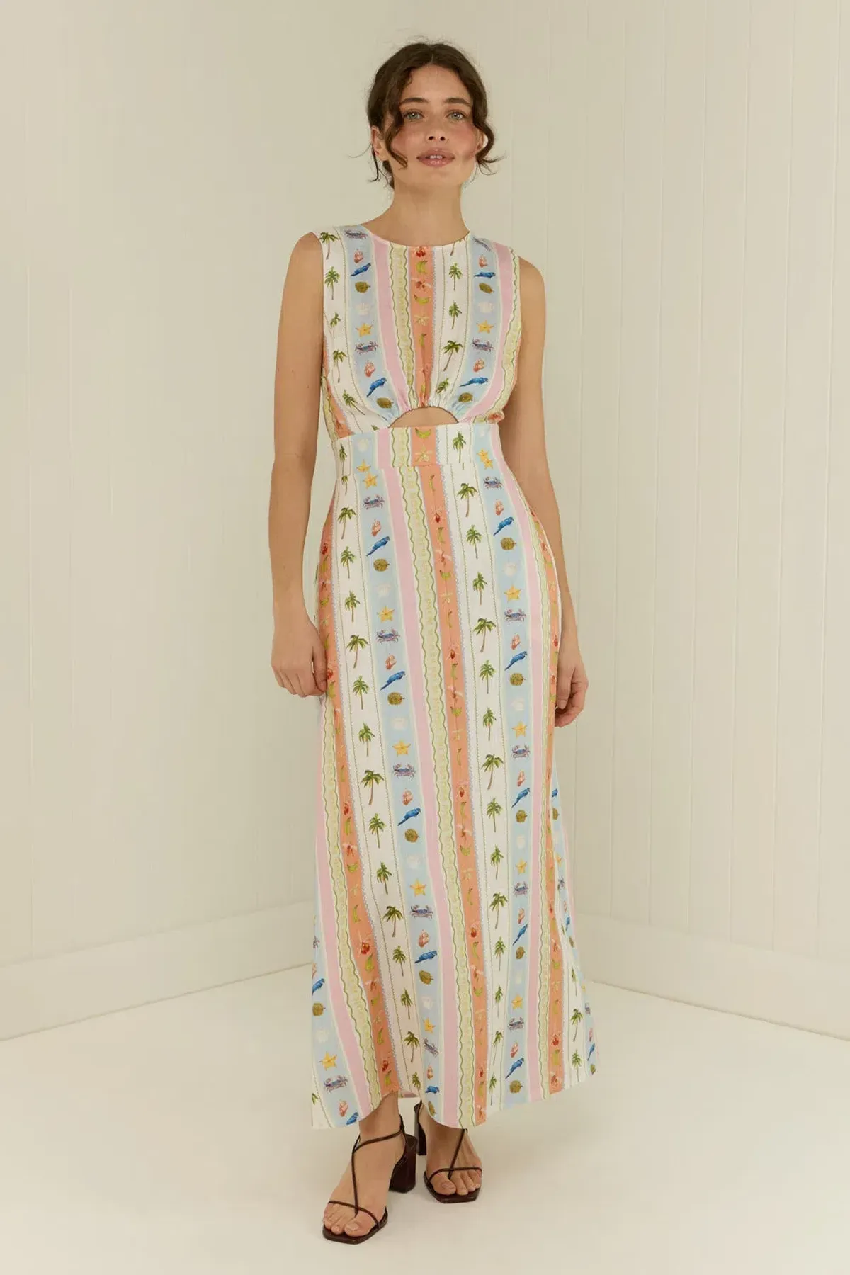 Palm Noosa Ivy Midi Dress Print Size 10 - Image 1