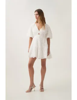 Aje Florential Swing Mini Dress White Size 8 for rent on The Volte - image 1