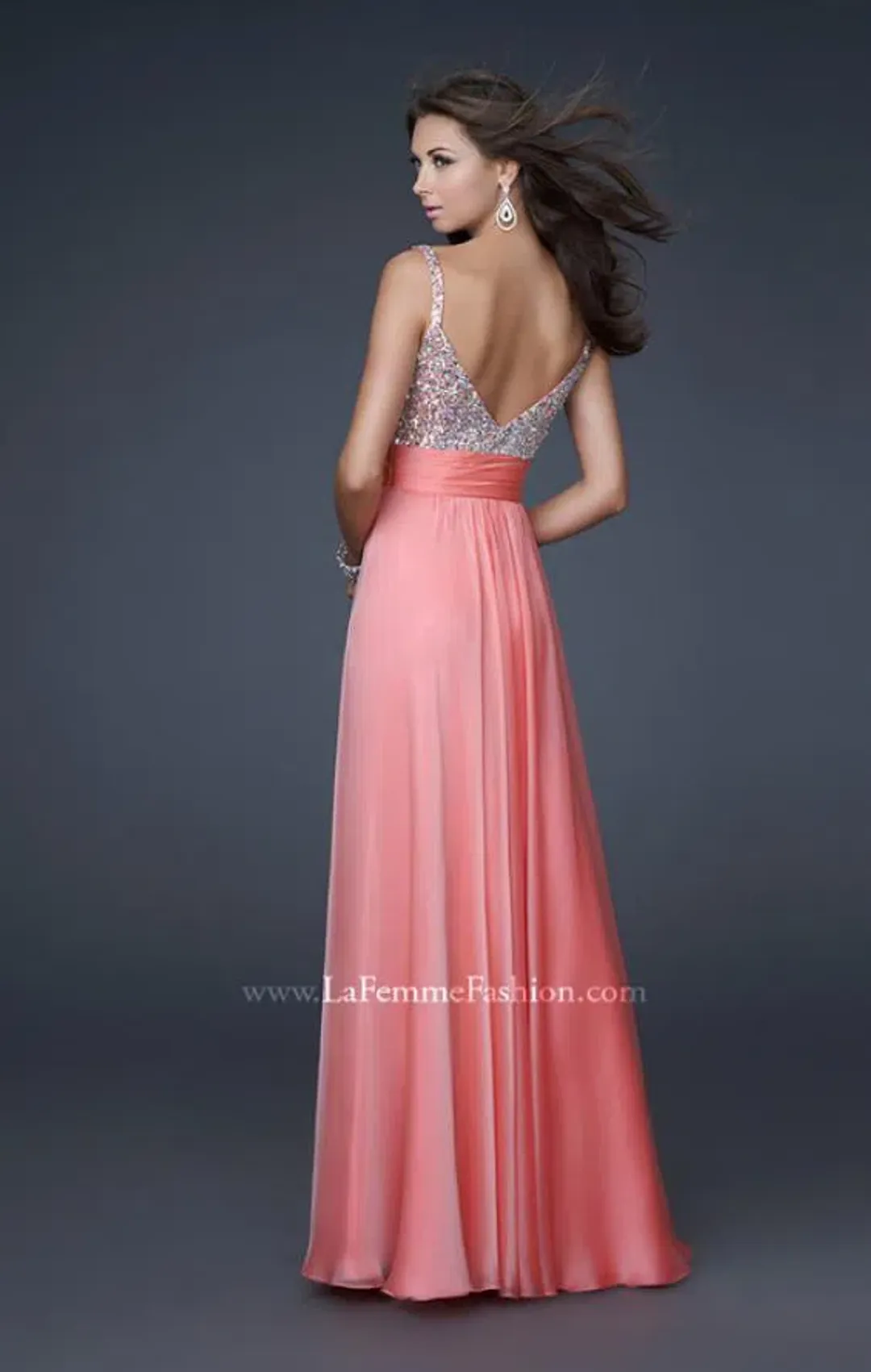 La Femme Pink Prom Dress Size 4 for rent on The Volte - main image