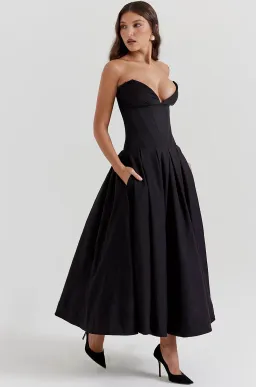 House of CB Lady Strapless Midi Dress in Black Size L / AU 12 regular cup for rent on The Volte - image 2