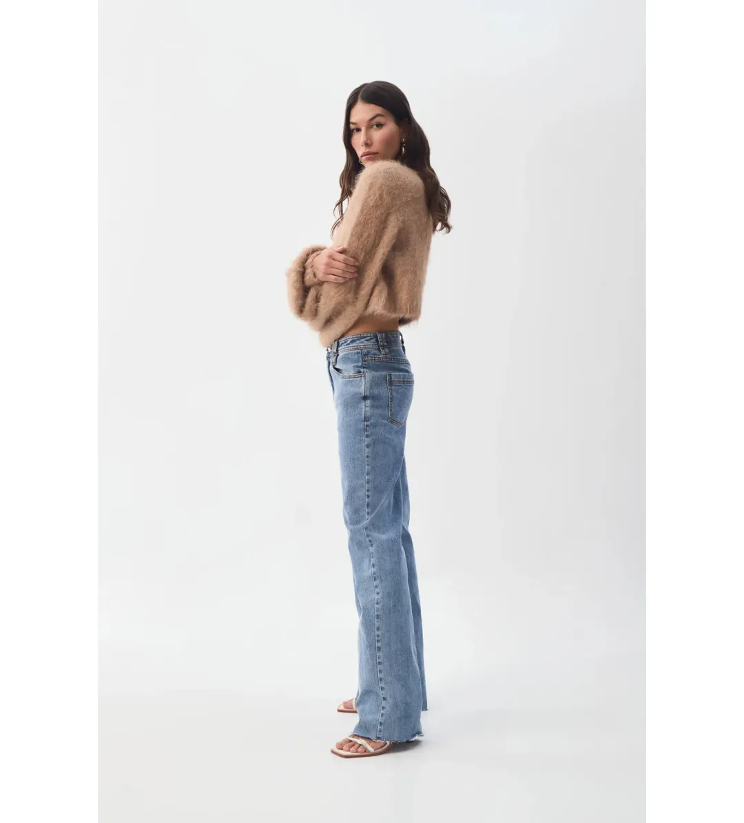 Aje Celine Fluffy Cardigan in Camel S / AU 8 for rent on The Volte - main image