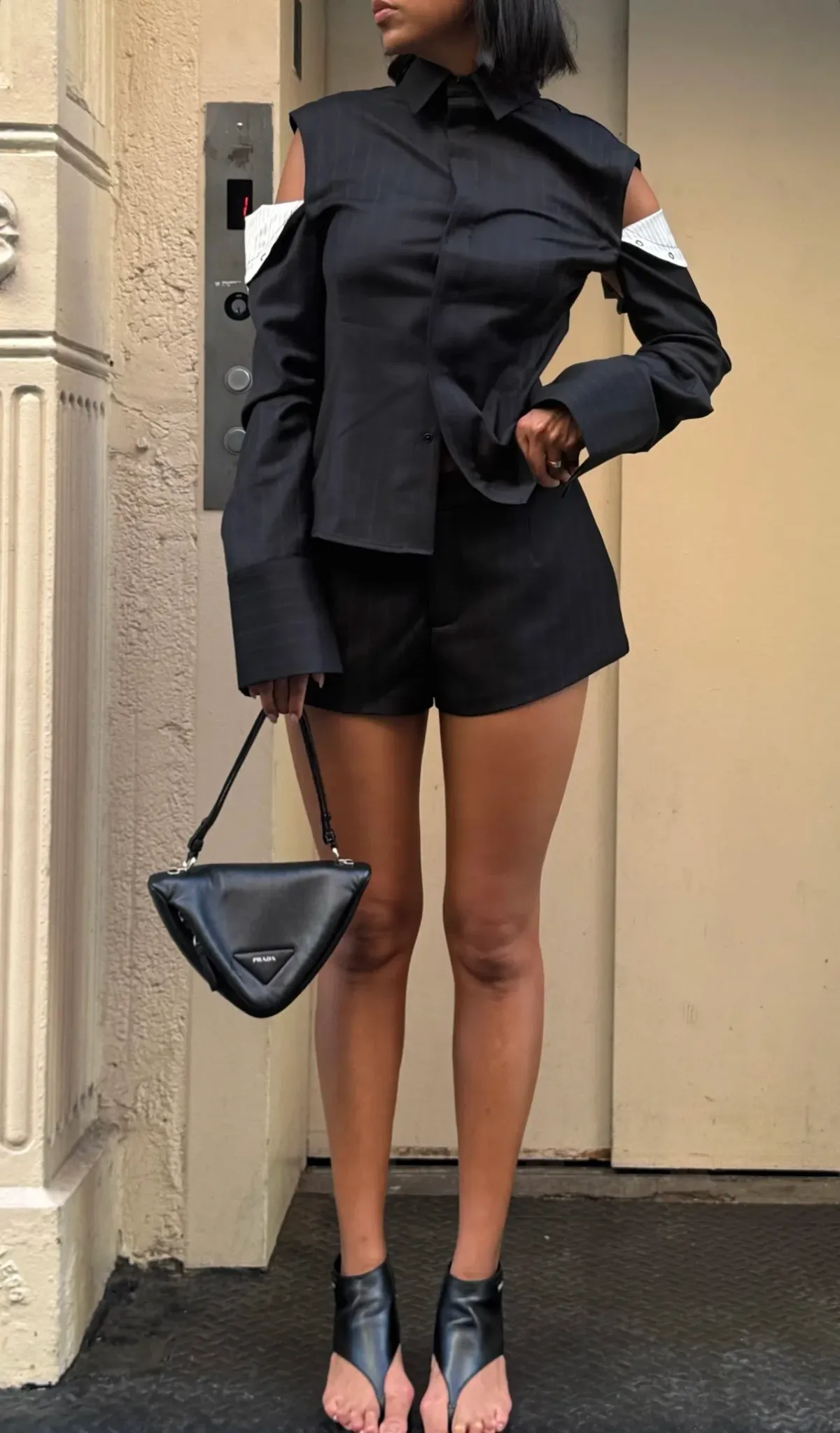 Sir the Label Sorrentino Shirt and Mini Short Set Red Pinstripe Size 1/AU 8 for rent on The Volte - main image