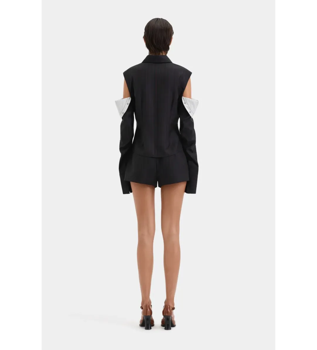 Sir the Label Sorrentino Shirt and Mini Short Set Red Pinstripe Size 1/AU 8 for rent on The Volte - main image
