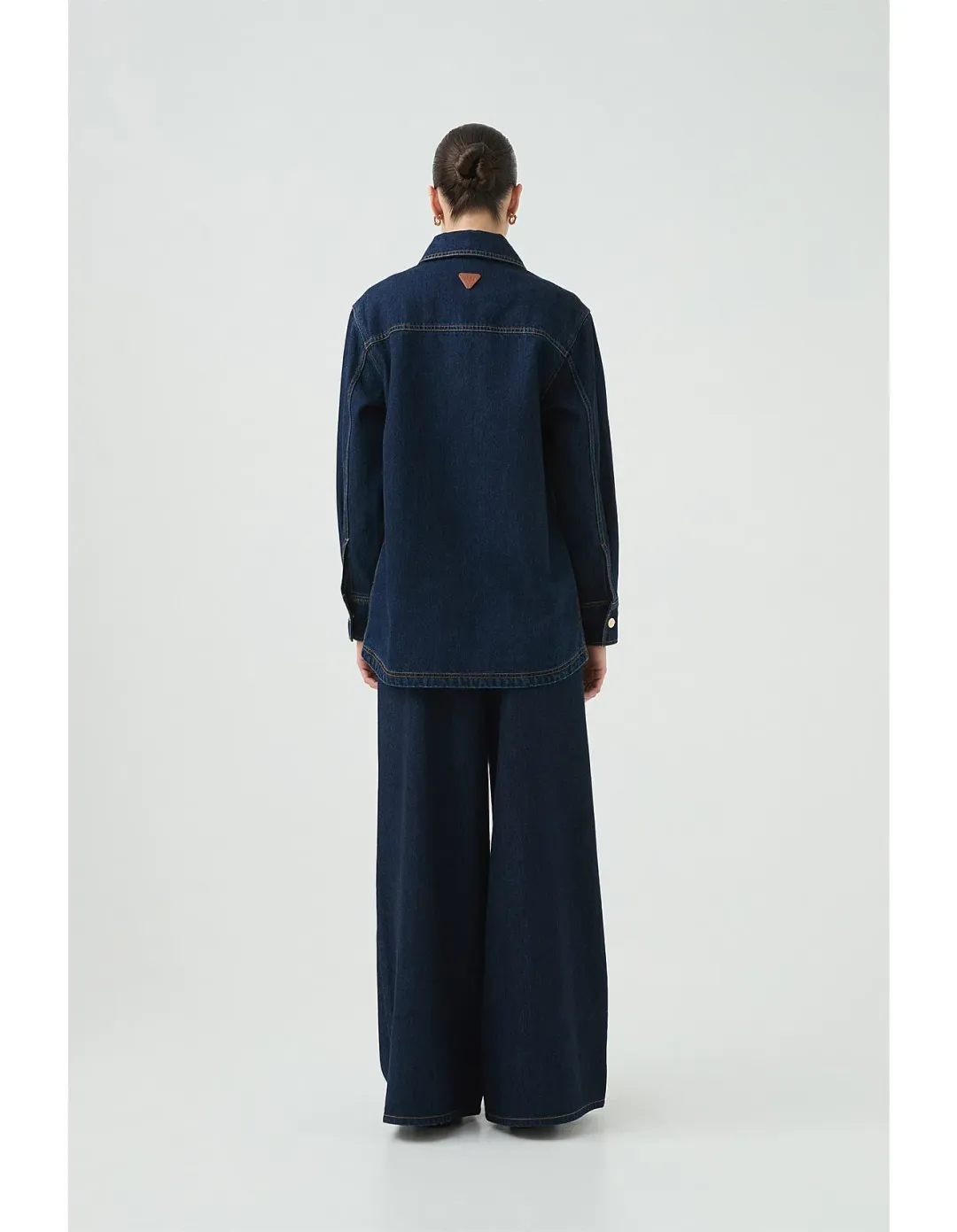 Aje Studio Junee Denim Shirt Size AU 12 for rent on The Volte - main image