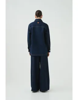 Aje Studio Junee Denim Shirt Size AU 12 for rent on The Volte - image 3