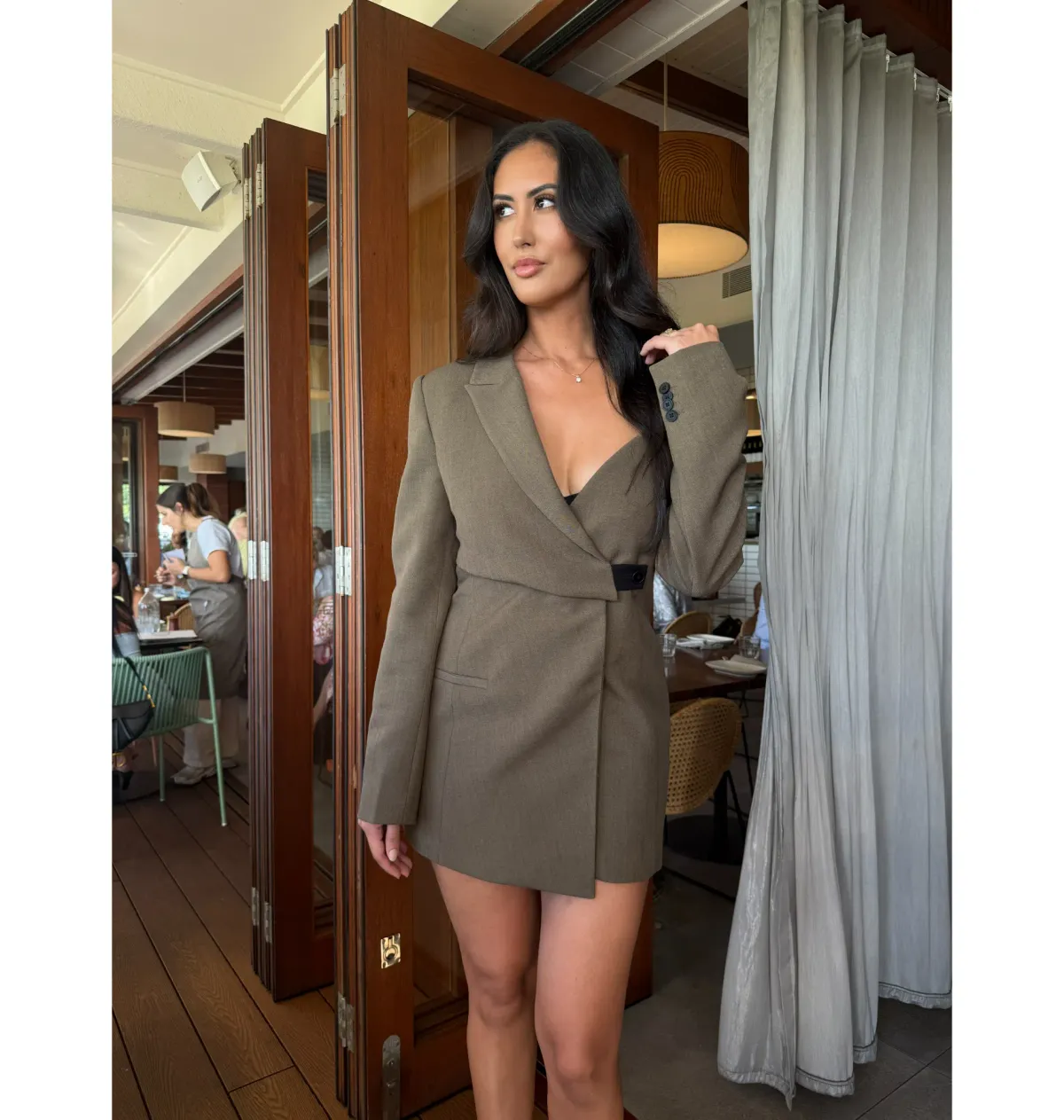 Sir Sartoria Mini Dress in Chocolate Marle 10 - Image 2