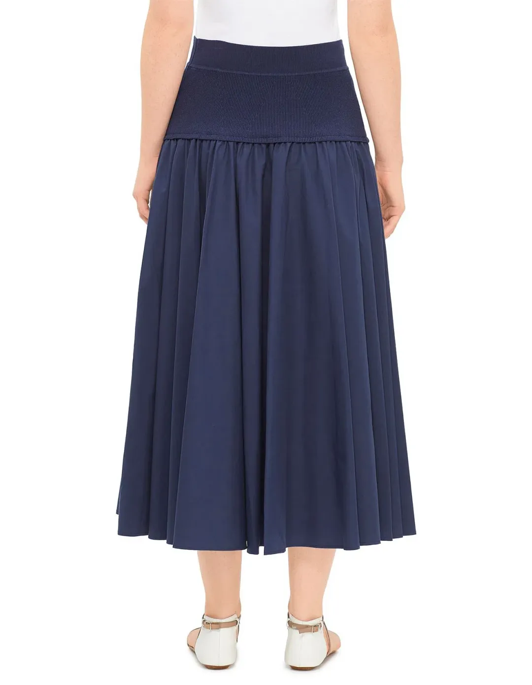 Simkhai Stella Maxi Skirt With Knit Yoke Blue Size 8 for rent on The Volte - main image