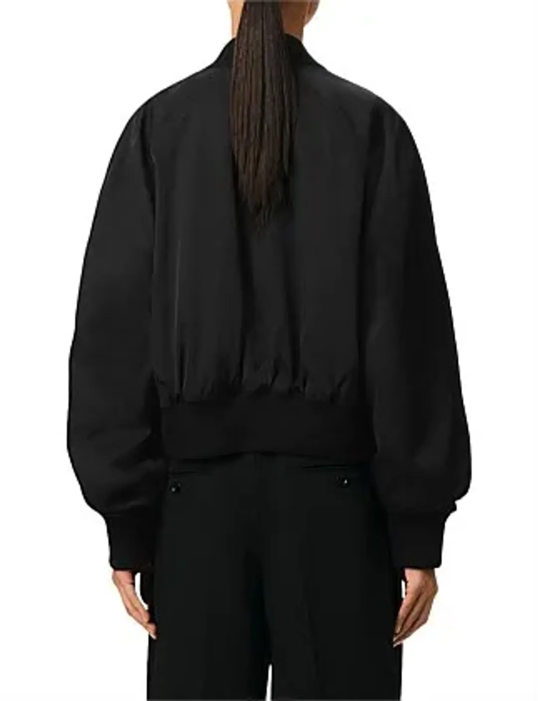 AMI Loose Twill Bomber Jacket AMI Logo Black Size 8 for rent on The Volte - main image
