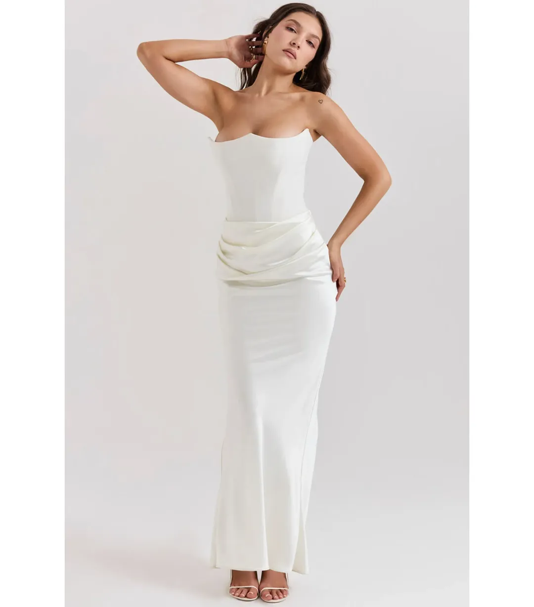 House of CB Persephone Corset Dress Ivory Size AU 10 for rent on The Volte - main image