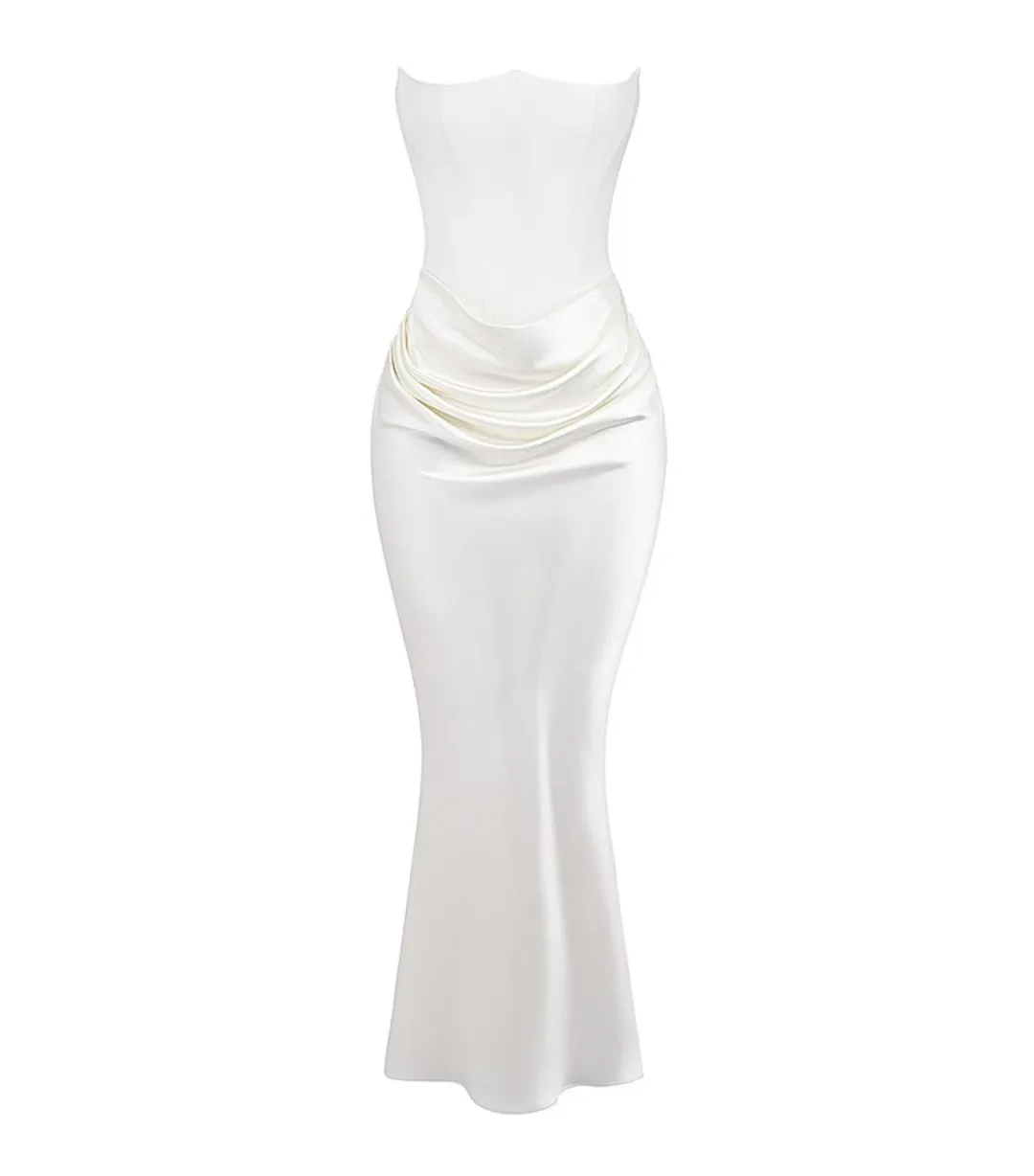 House of CB Persephone Corset Dress Ivory Size AU 10 for rent on The Volte - main image