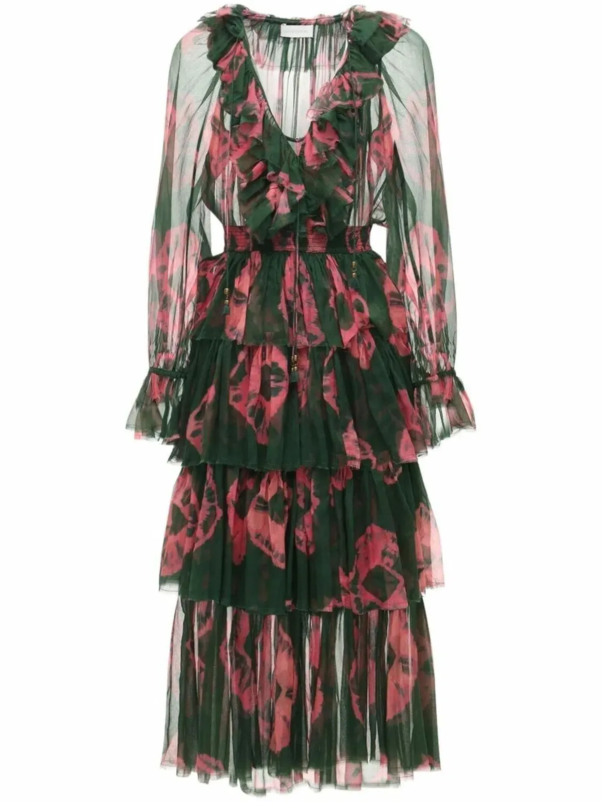 Zimmermann Poppy Tiered Frill Dress Multi Size AU 12 - Image 3