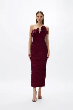 Rachel Gilbert Jensen Dress Merlot Size 10 for rent on The Volte - image 1