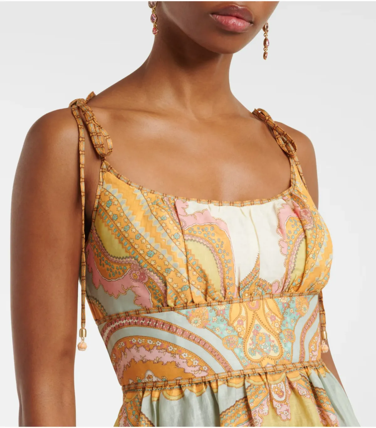 Zimmermann Maxine Picnic Midi Dress in Gold Paisley Size 1 / AU 10 - Image 3