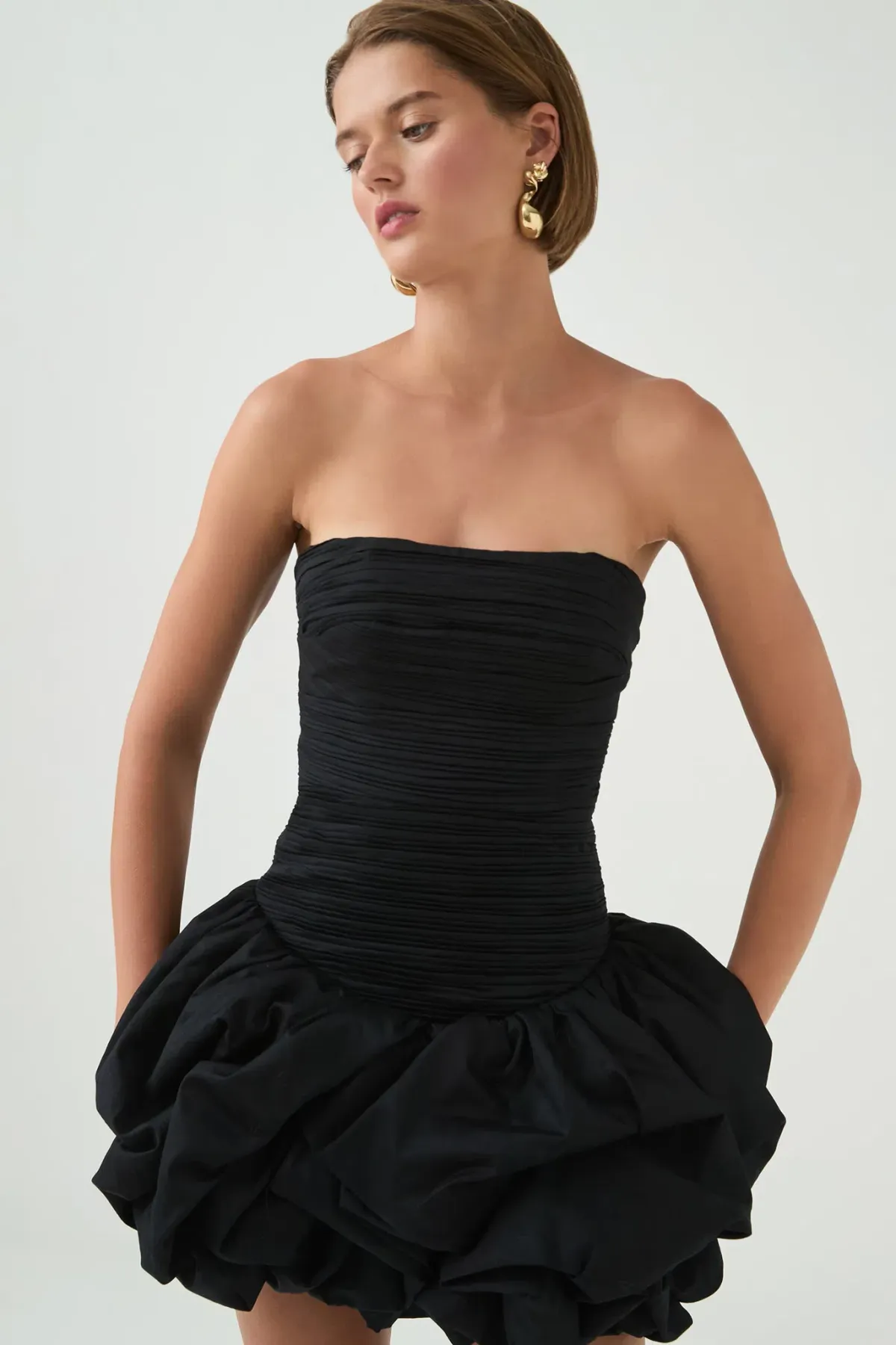Aje Violette Bubble Hem Mini Dress in Black Size 8 - Image 2