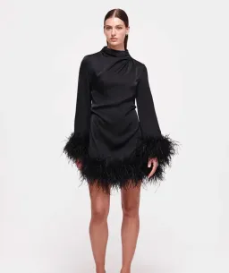 Rachel Gilbert Pietro Mini Dress Black Size 12 for rent on The Volte - image 1