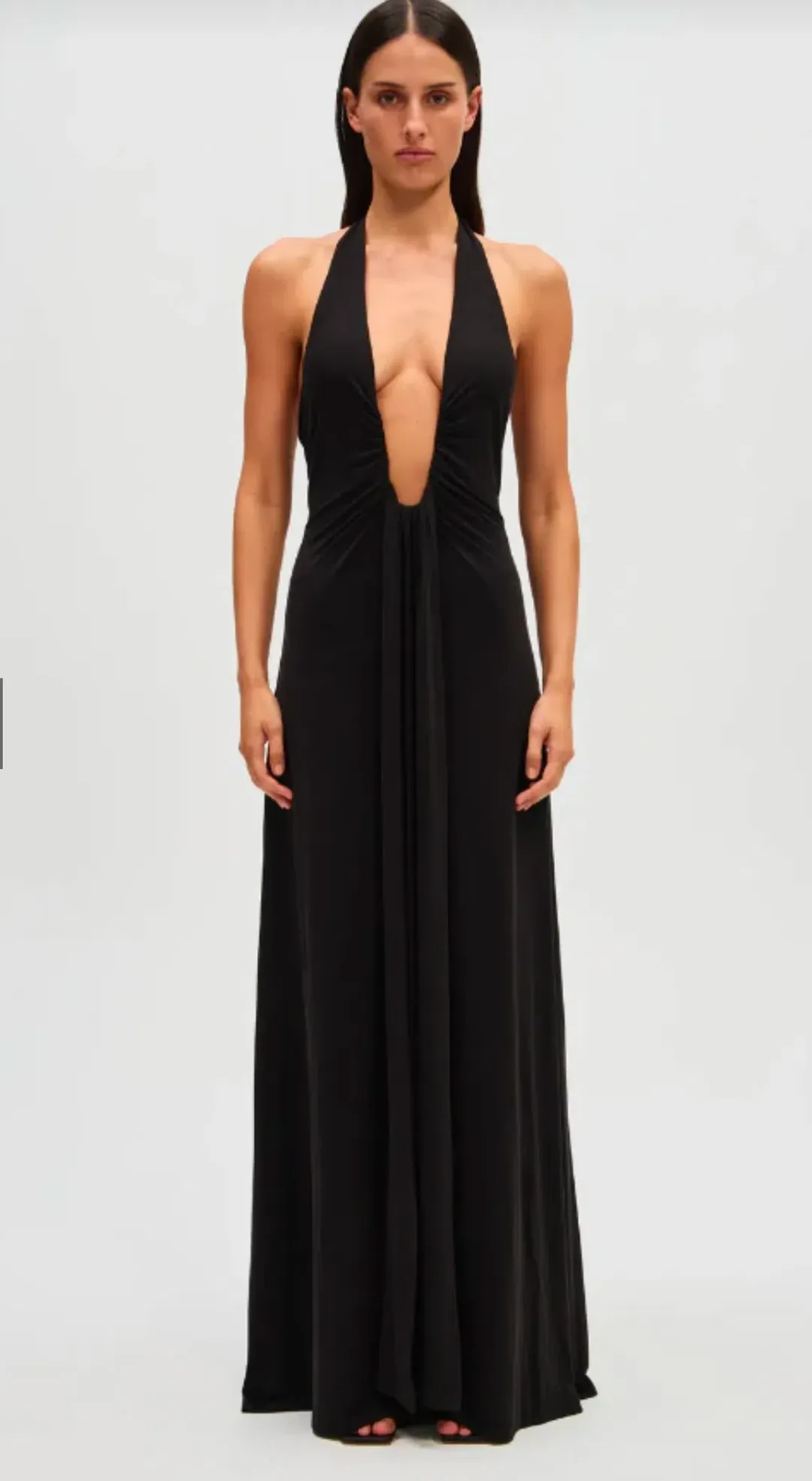 Misha Jennifer Cupro Maxi Dress Black Size 8 for rent on The Volte - main image