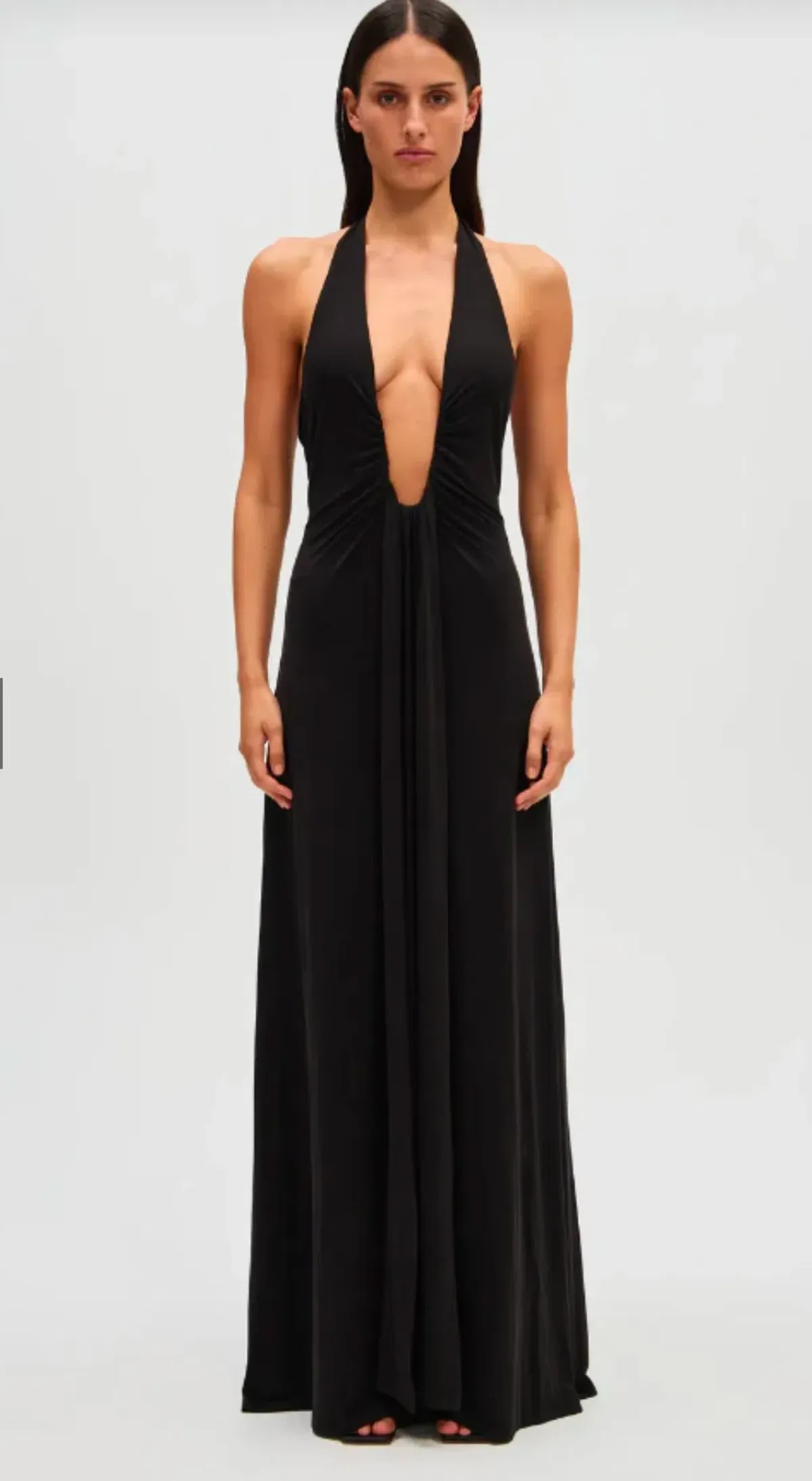 Misha Jennifer Cupro Maxi Dress Black Size 8 for rent on The Volte - main image