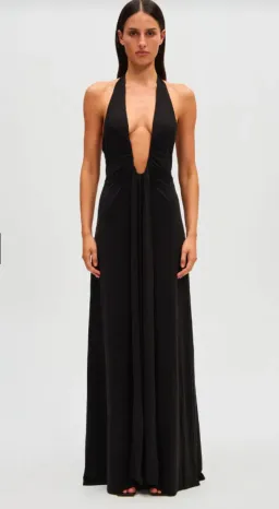 Misha Jennifer Cupro Maxi Dress Black Size 8 for rent on The Volte - image 1