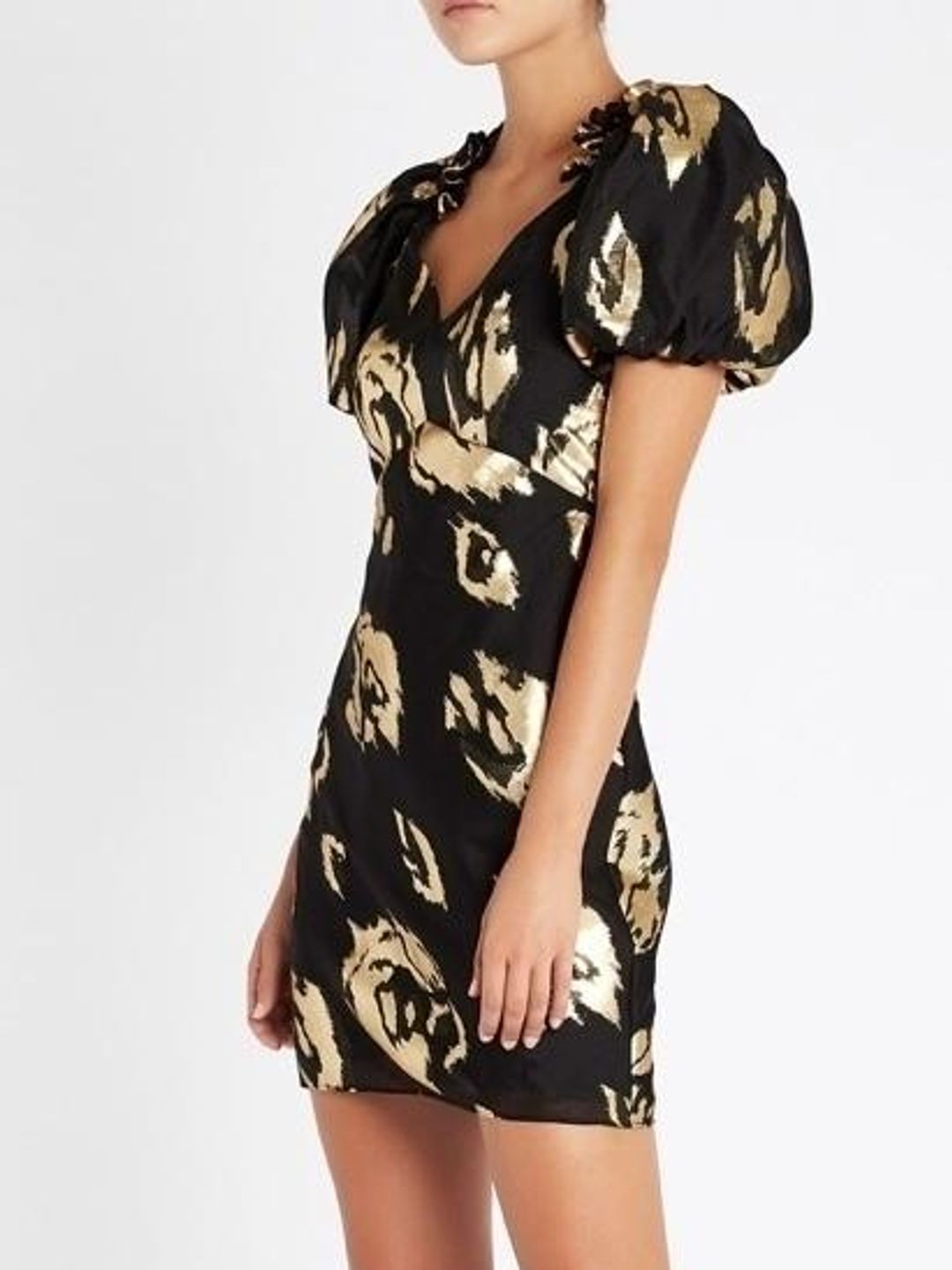 Eternal Flame Dress (Mini) Black & Gold Size 8 for rent on The Volte - main image