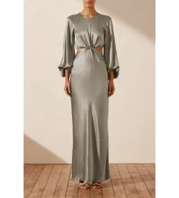 Shona Joy La Lune Twist Front Cut Out Maxi Sage Size 10 for rent on The Volte - image 1