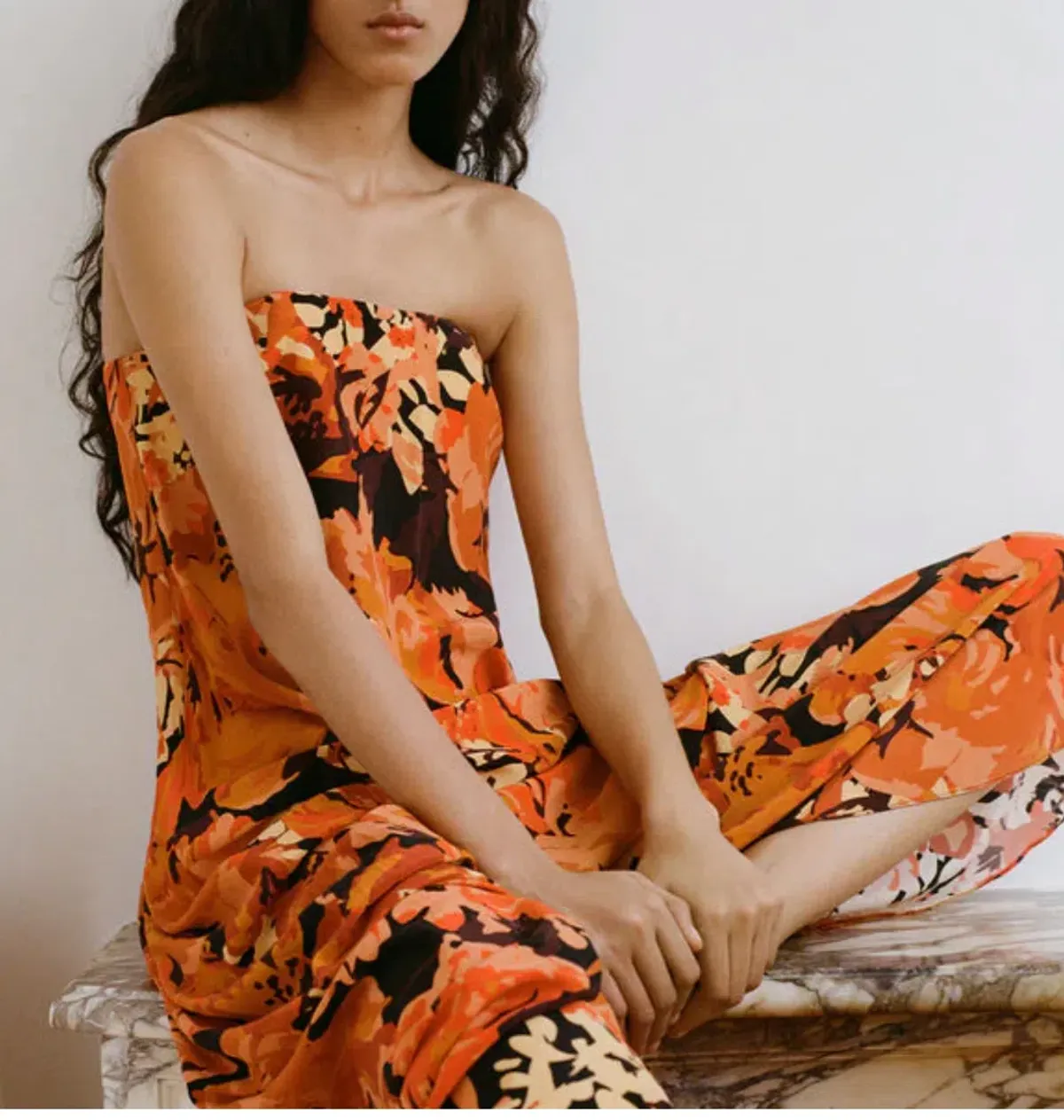 Shona Joy Santos Strapless Maxi Dress in Multi Print Size 6 - Image 2
