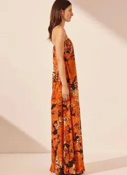 Shona Joy Santos Strapless Maxi Dress in Multi Print Size 6 for rent on The Volte - image 1