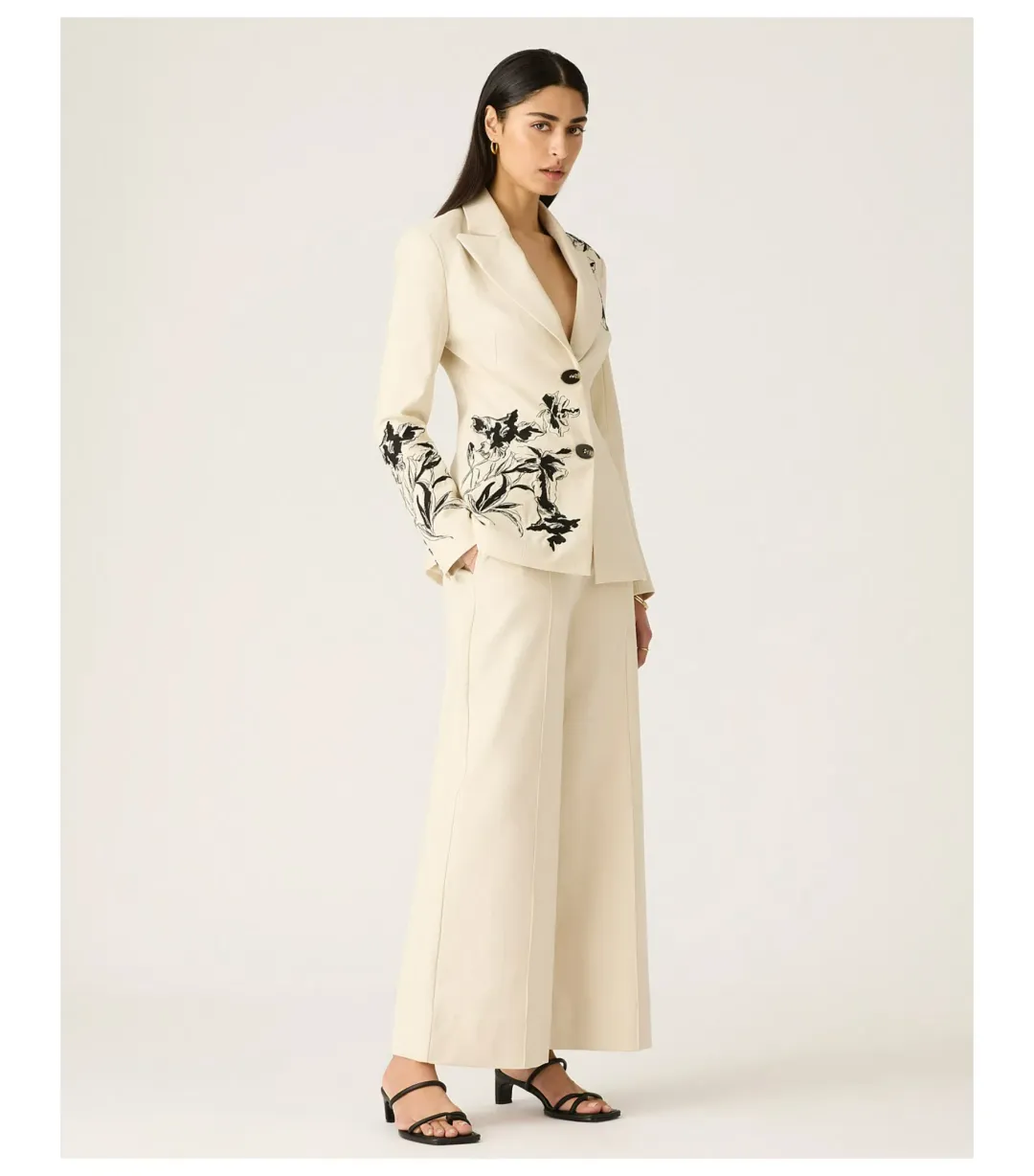 Mos The Label Lis Embroidery Blazer Ivory Size AU 16 for rent on The Volte - main image