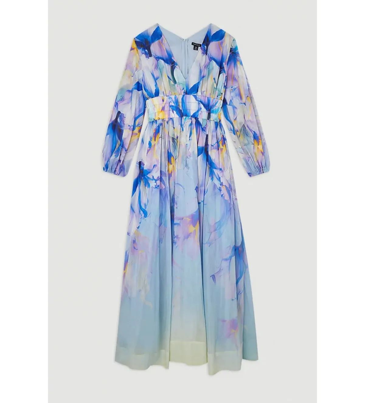 Karen Millen Ombre Floral Silk Maxi Dress Multi Size 22 - Image 2