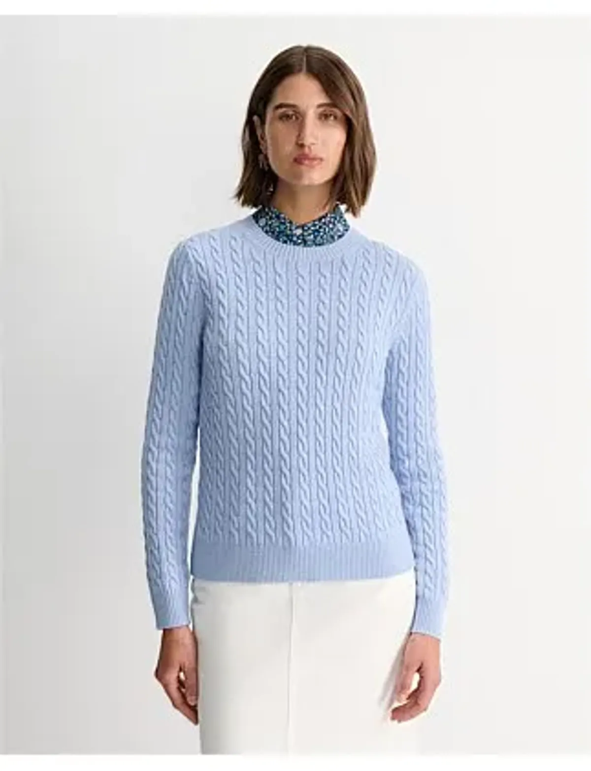 Sportscraft Merino Wool Baby Cable Sweater Pale Blue Size AU 8 - Image 1