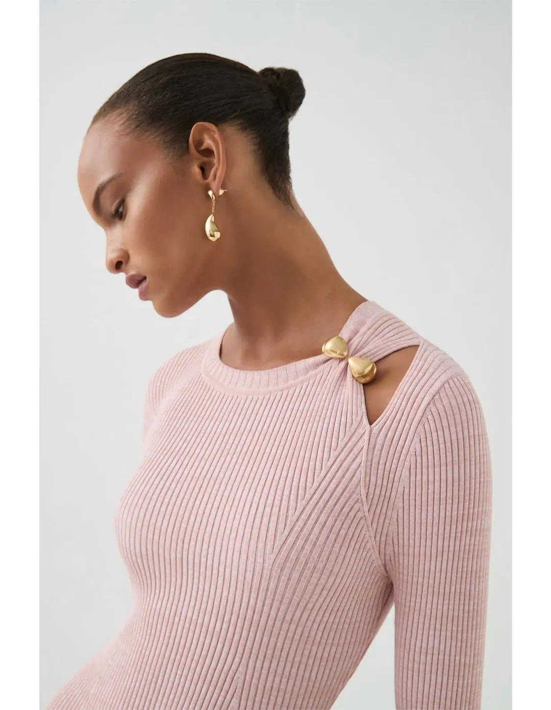 Aje Nina Knit Midi Dress Pink Marle Size M / AU 10 for rent on The Volte - main image