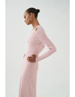 Aje Nina Knit Midi Dress Pink Marle Size M / AU 10 for rent on The Volte - image 4