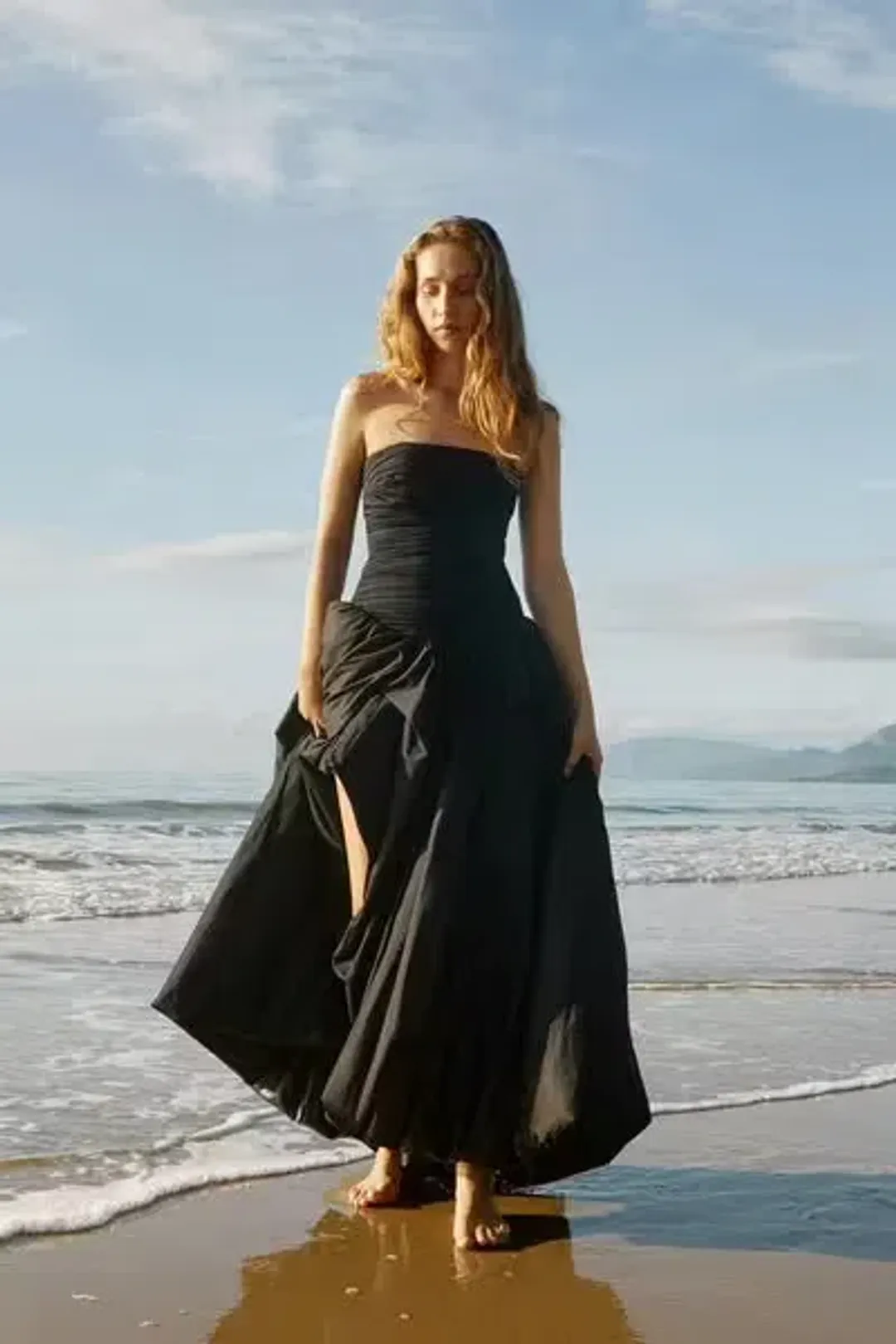 Aje Violette Bubble Hem Maxi Dress Black Size 8 for rent on The Volte - main image