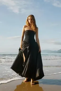 Aje Violette Bubble Hem Maxi Dress Black Size 8 for rent on The Volte - image 2