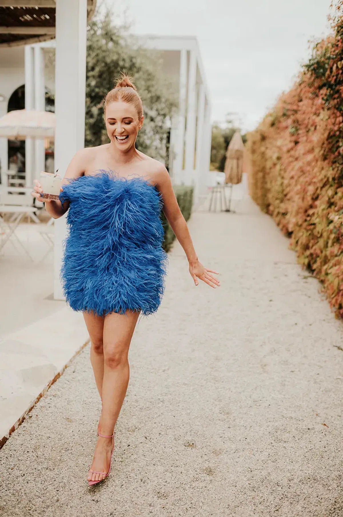 Samantha Lentini Feather Mini dress in Blue Size AU 8 - Image 1