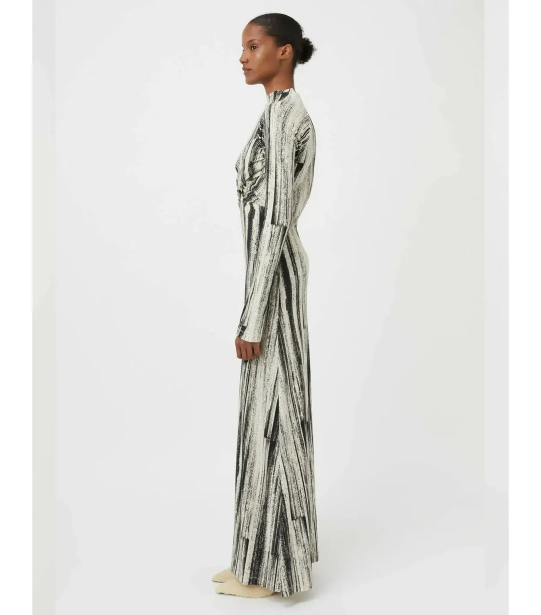 Camilla and Marc Arch Long Sleeve Midi Dress in Black Print Size AU 8 for rent on The Volte - main image