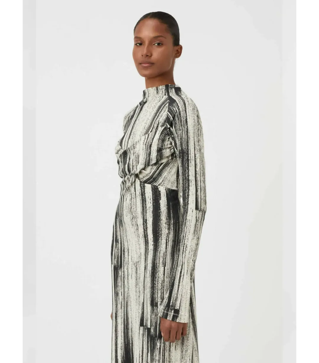Camilla and Marc Arch Long Sleeve Midi Dress in Black Print Size AU 8 for rent on The Volte - main image